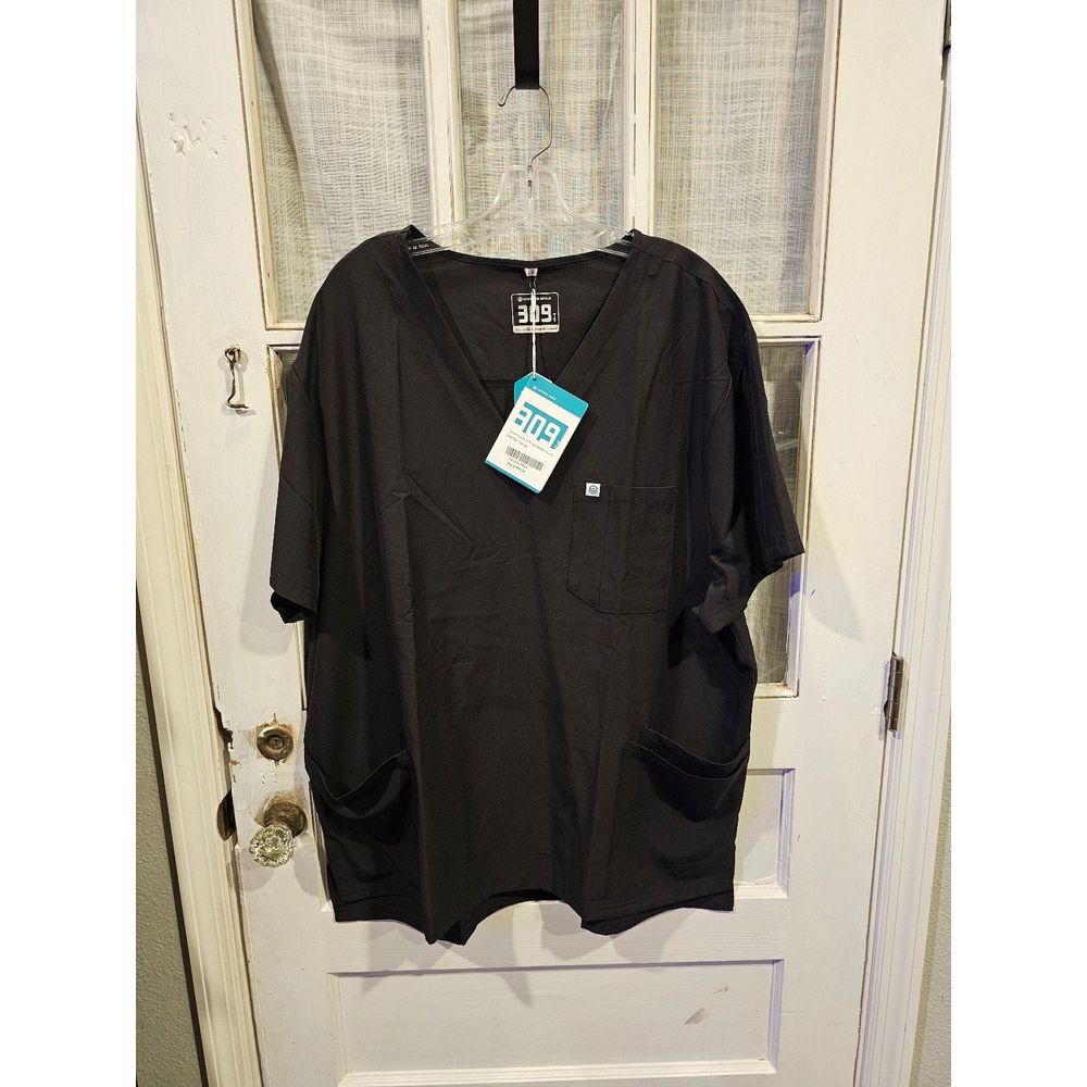 New! Uniform World 309ts series Black Scrub Top‎ Size 2XL